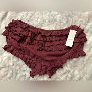 Urban Outfitters Maroon Ruffled Bloomers Size L